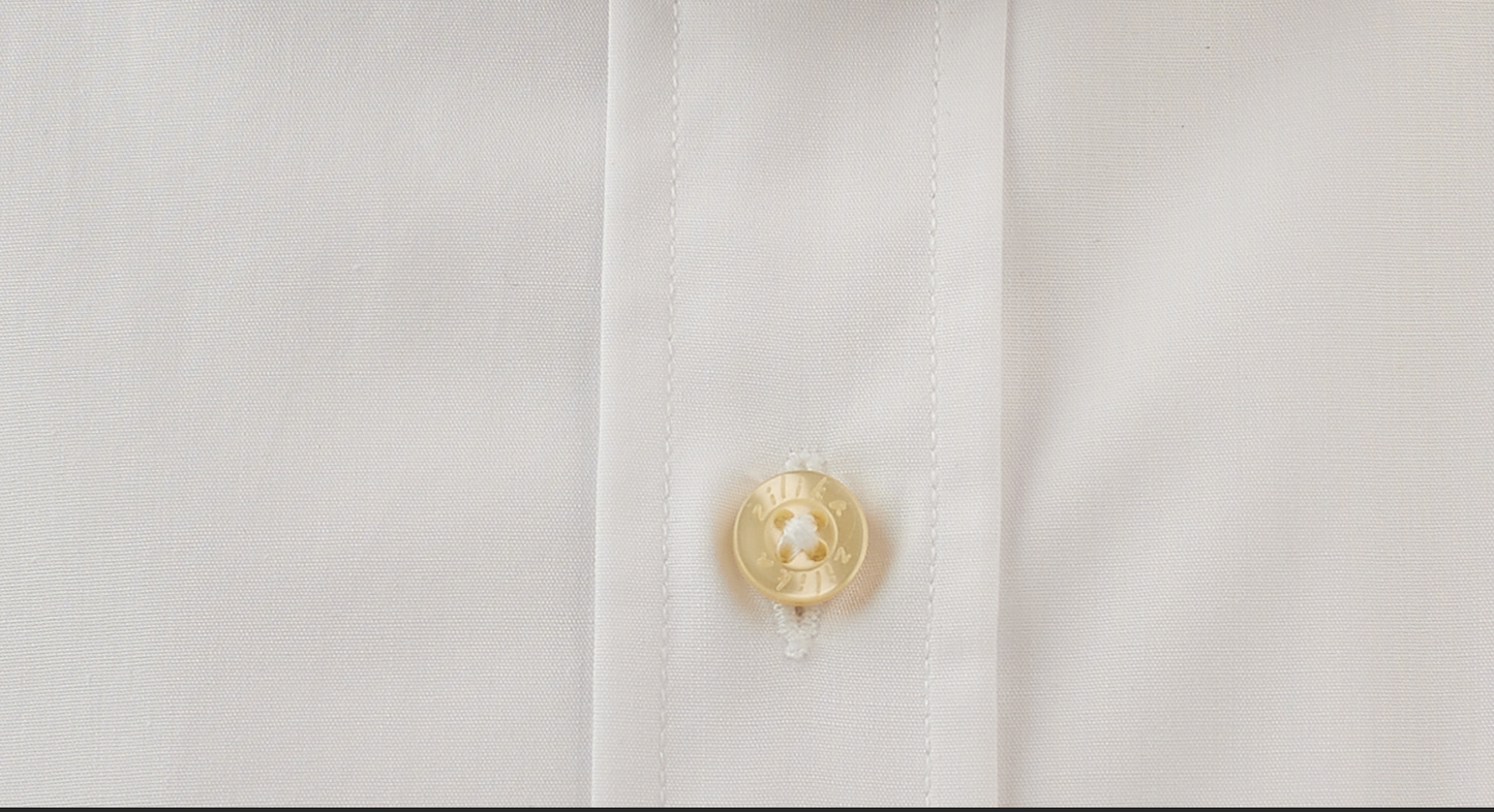 Heren Business Overhemd - 100% Egyptisch Katoen - Effen Wit Poplin