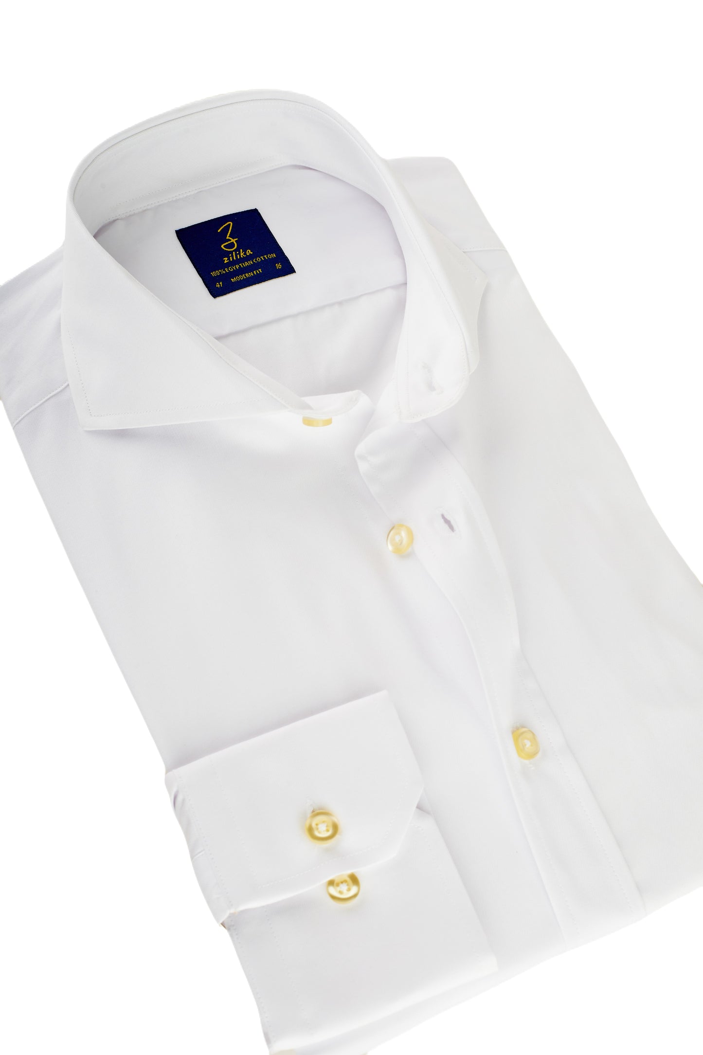 Chemise d'affaires pour hommes - 100% coton égyptien - Sergé blanc uni