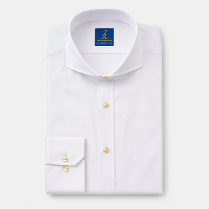 Chemise d'affaires pour hommes - 100% coton égyptien - Oxford blanc uni