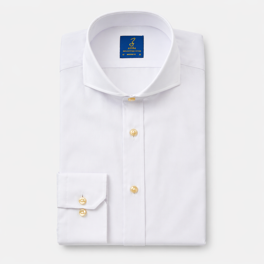 Men's Business Shirt - 100% Egyptian Cotton - Plain White Oxford