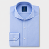 Chemise d'affaires pour homme - 100% coton égyptien - bleu uni
