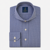 Heren Business Overhemd - 100% Egyptisch Katoen - Gestreept Donkerblauw