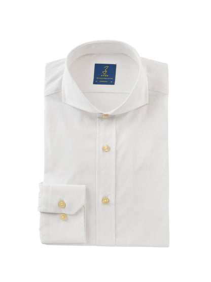 Heren Business Overhemd - 100% Egyptisch Katoen - Effen Wit Poplin