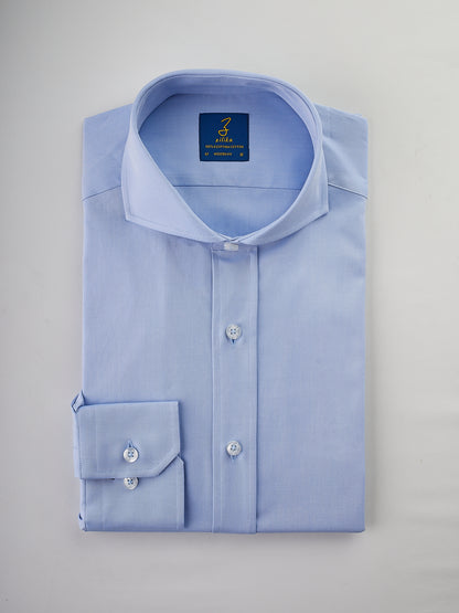 Men's Business Shirt - 100% Egyptian Cotton - Plain Blue