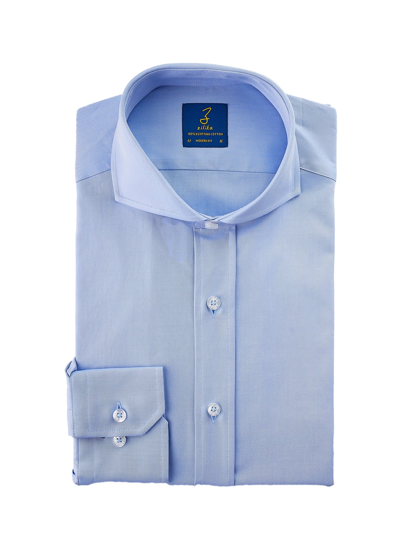 Heren Business Overhemd - 100% Egyptisch Katoen - Effen Blauw