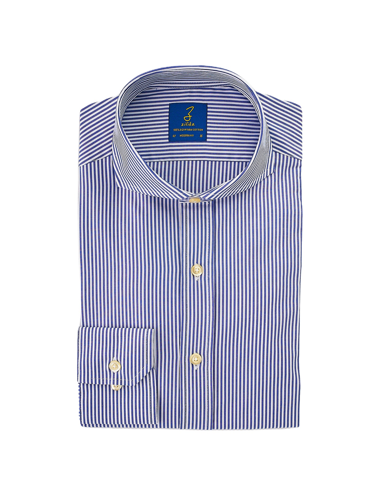 Men's Business Shirt - 100% Egyptian Cotton - Striped Dark Blue