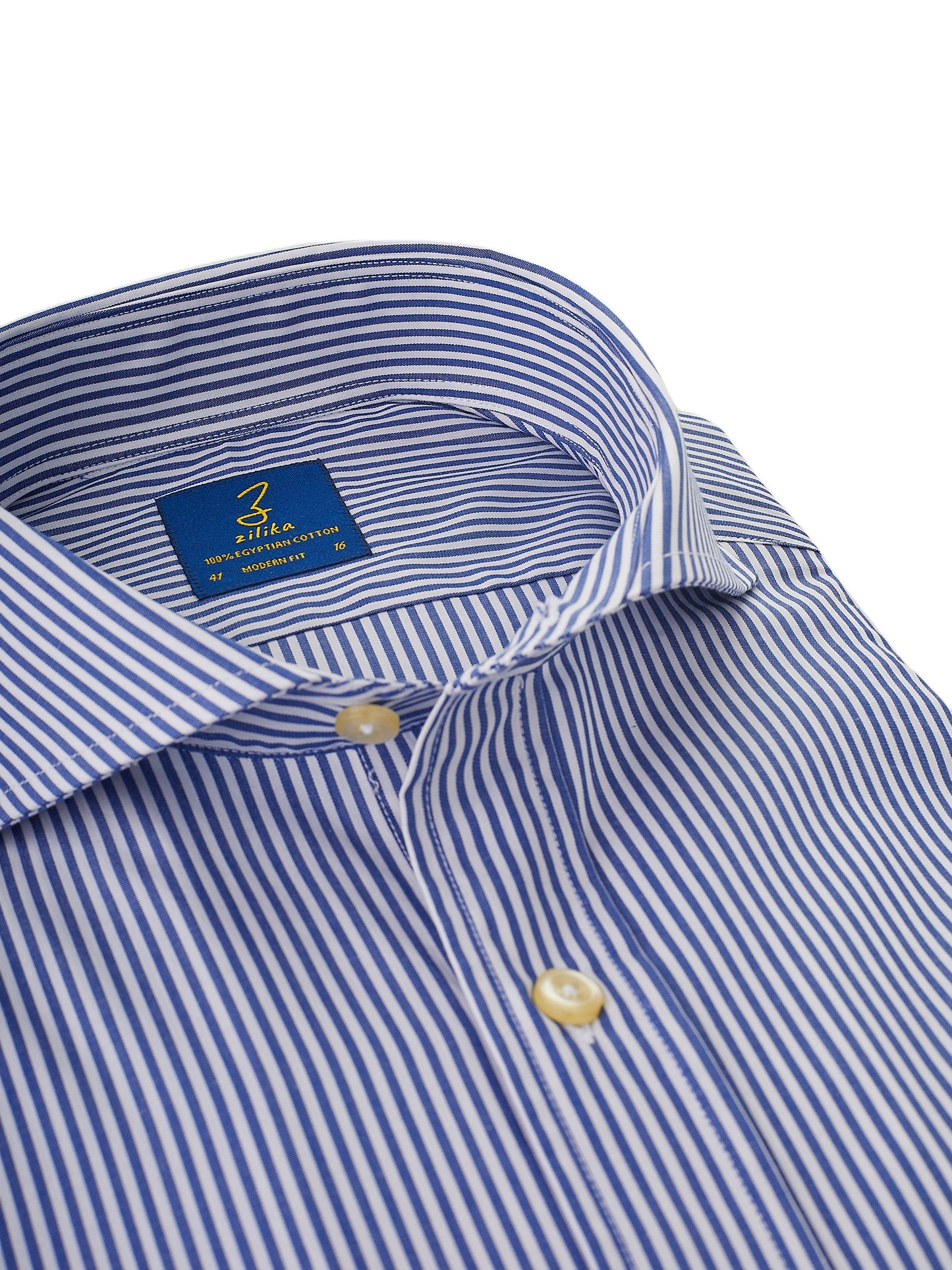 Men's Business Shirt - 100% Egyptian Cotton - Striped Dark Blue