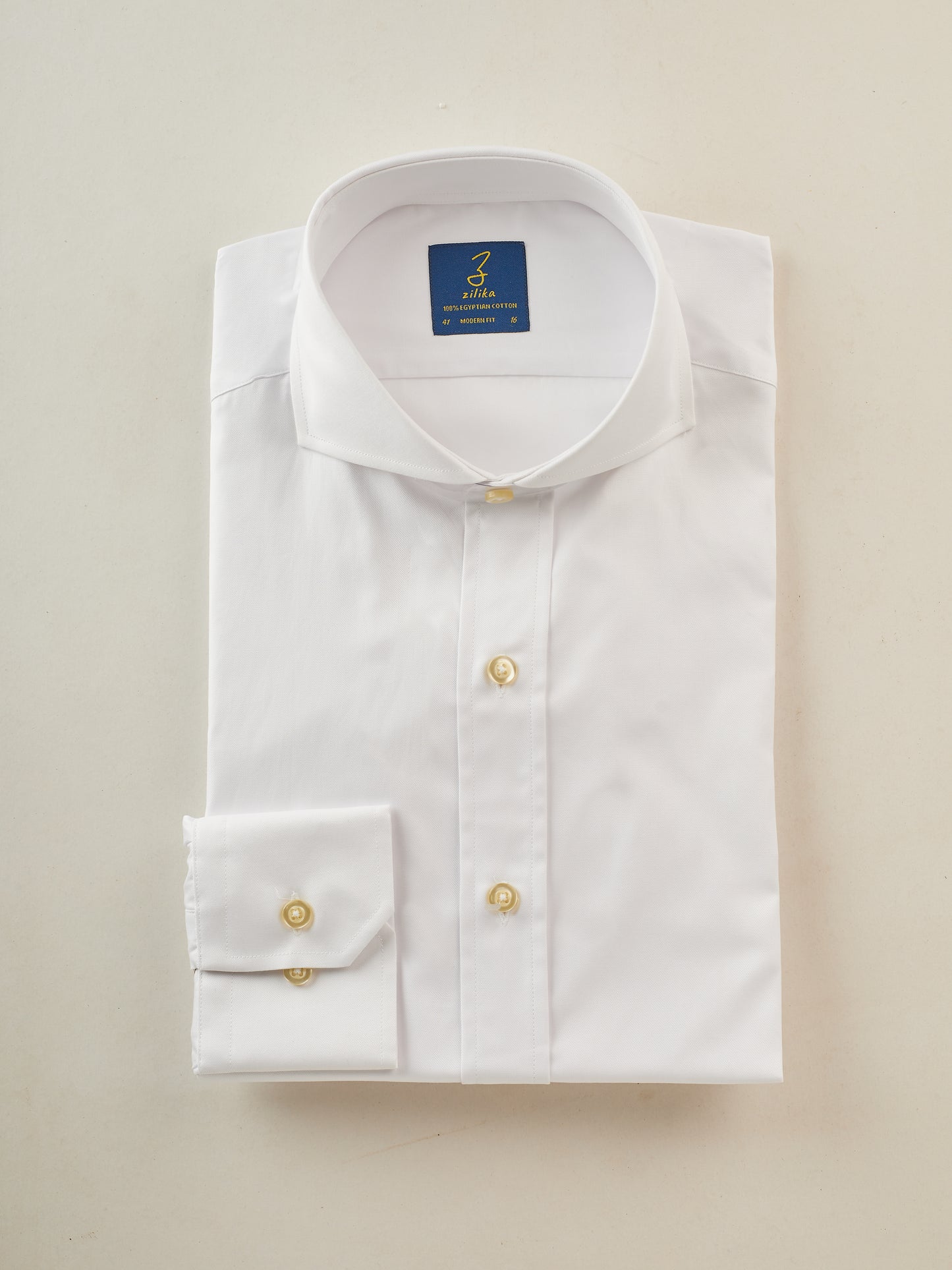 Men's Business Shirt - 100% Egyptian Cotton - Plain White Twill