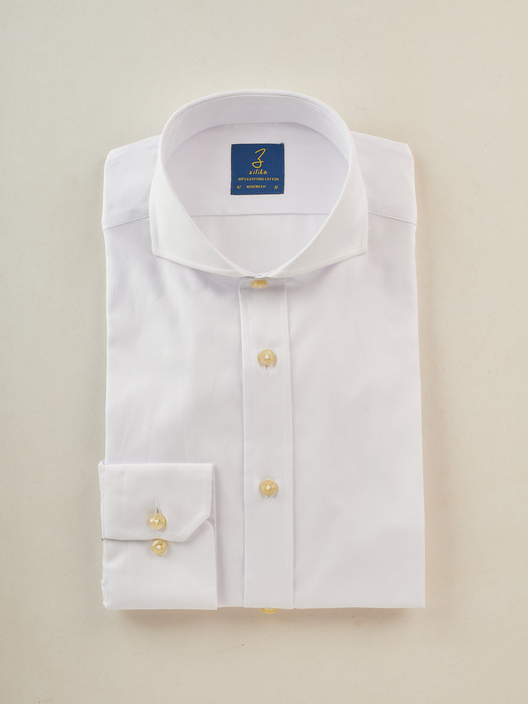 Men's Business Shirt - 100% Egyptian Cotton - Plain White Oxford