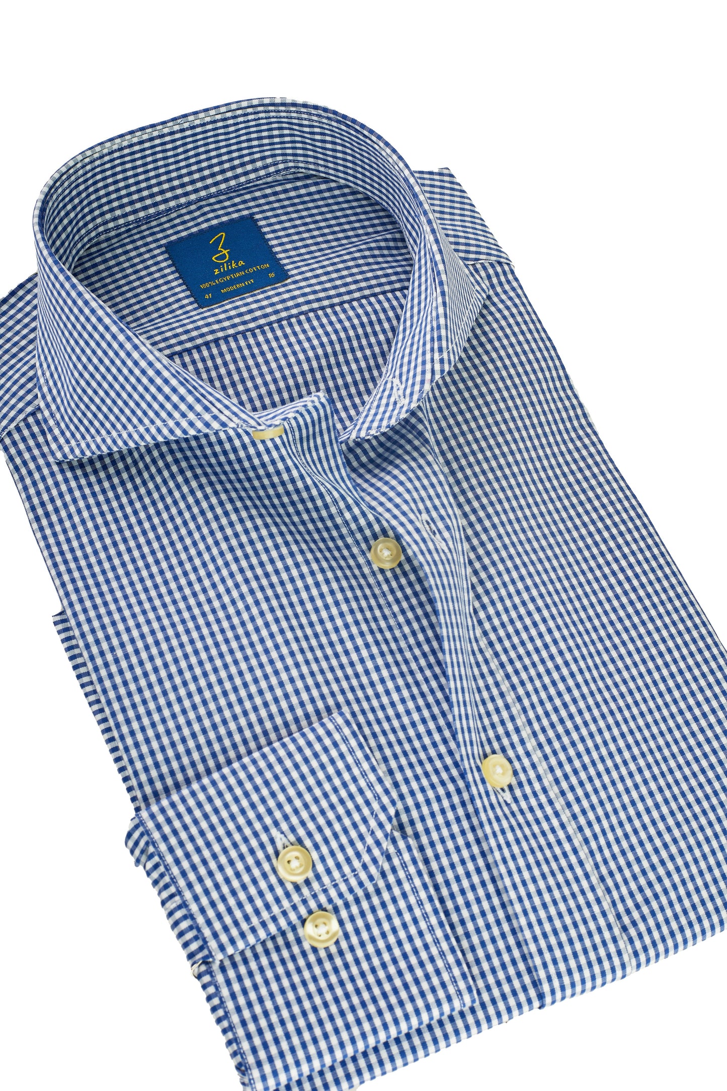 Heren Business Overhemd - 100% Egyptisch Katoen - Donkerblauw Geruit