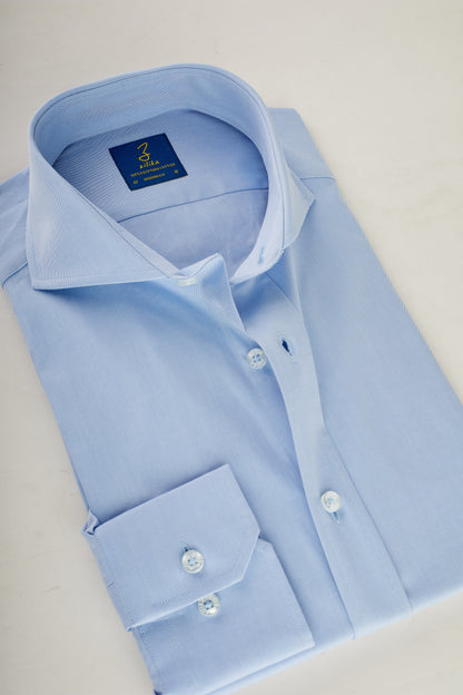 Men's Business Shirt - 100% Egyptian Cotton - Plain Blue